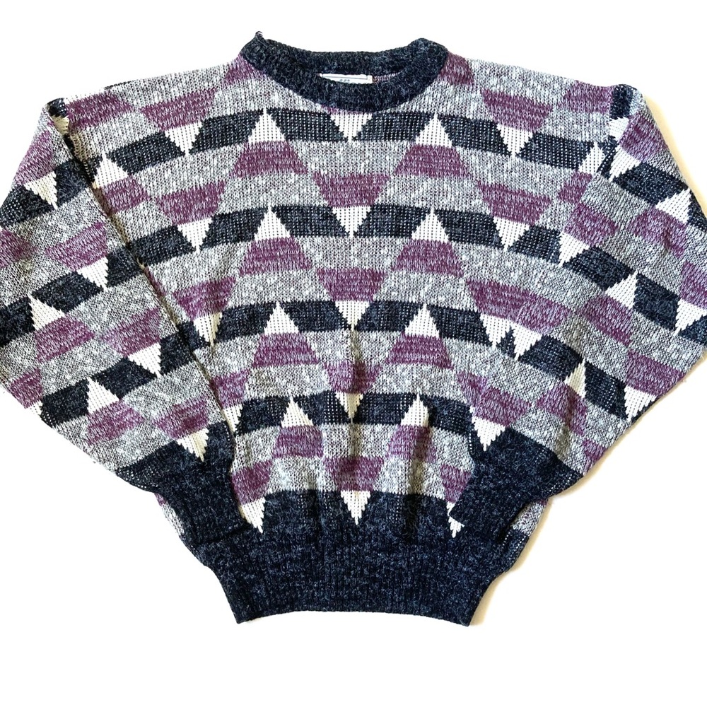 Vintage acrylic sweater women’s large purple